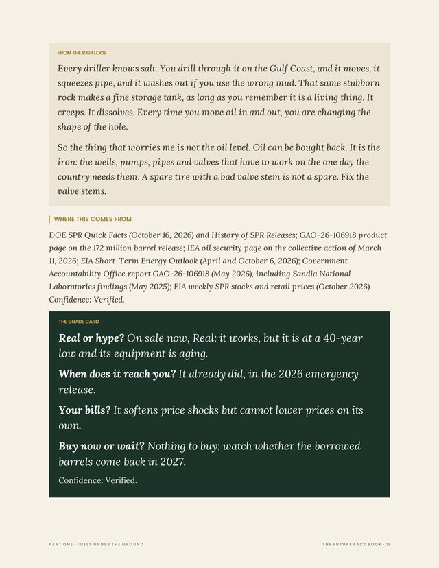 Page 28 of The Future Fact Book: the end of chapter 4 with its grade card.